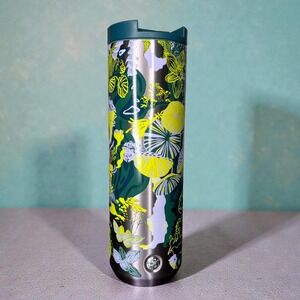 Starbucks Ocean Floral 2020 Purple Green Stainless Vacuum Insulated Tumbler 16oz